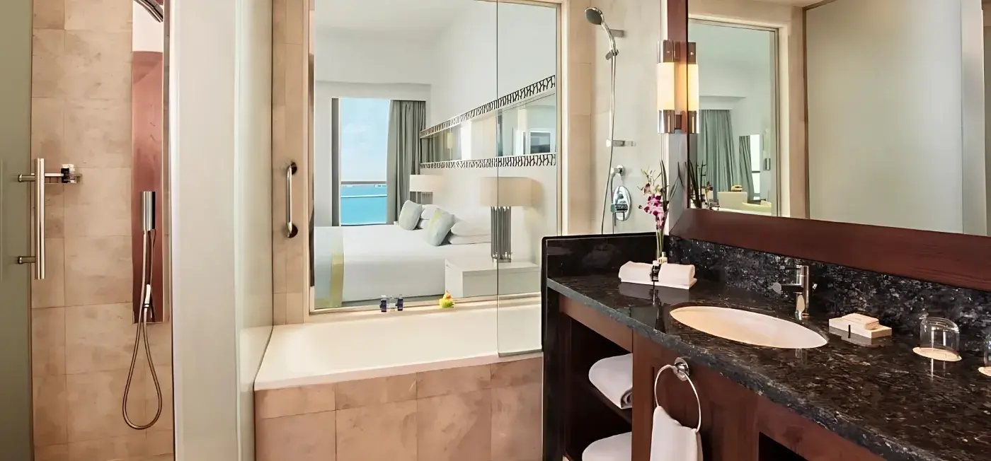 Bathroom view of JA Ocean View Hotel Jumeirah Beach Dubai
